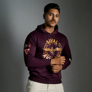 Indian Naval Aviation: Wings of Gold Maroon Oversized Hoodie