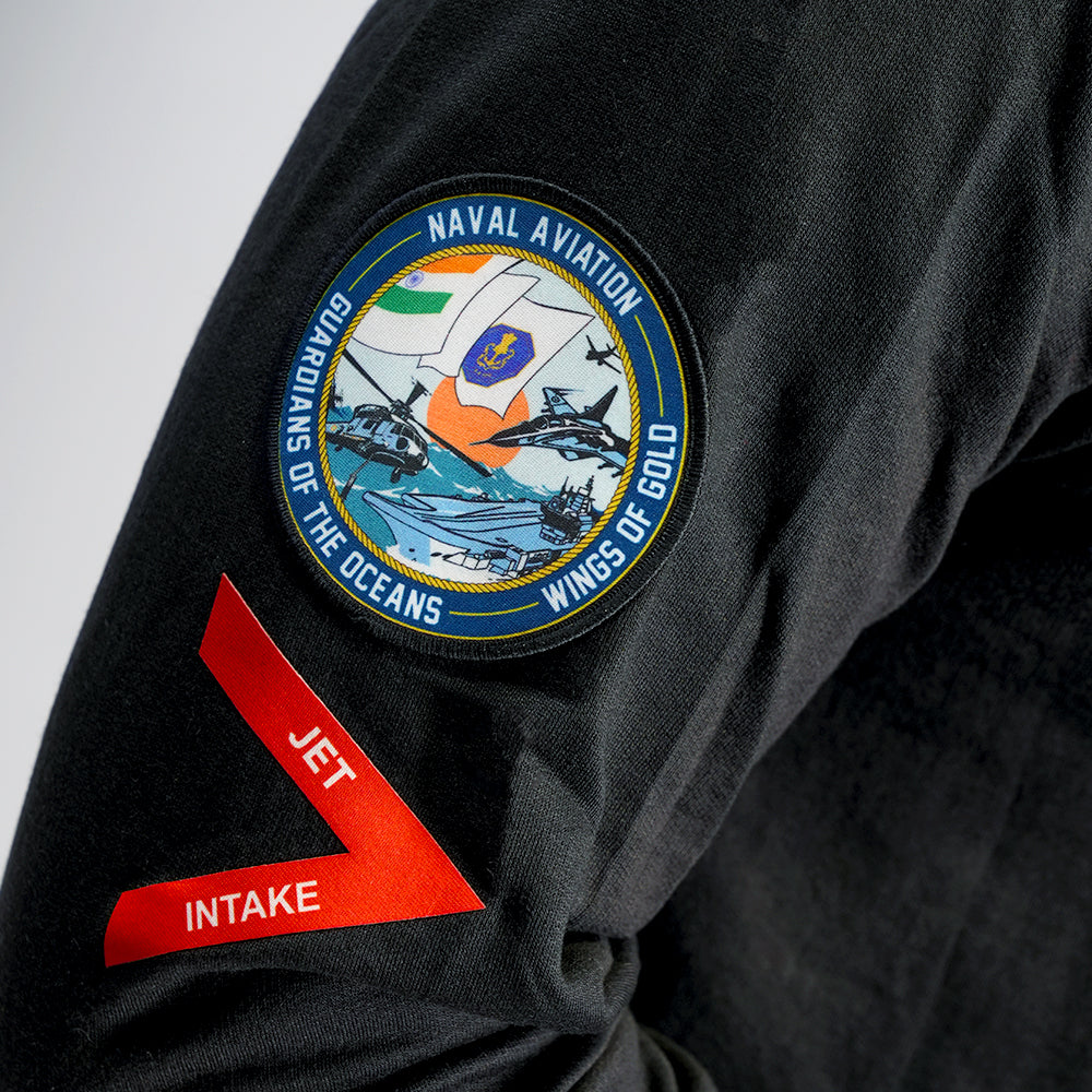 Indian Naval Aviation: Wings of Gold Black Oversized Sweatshirt