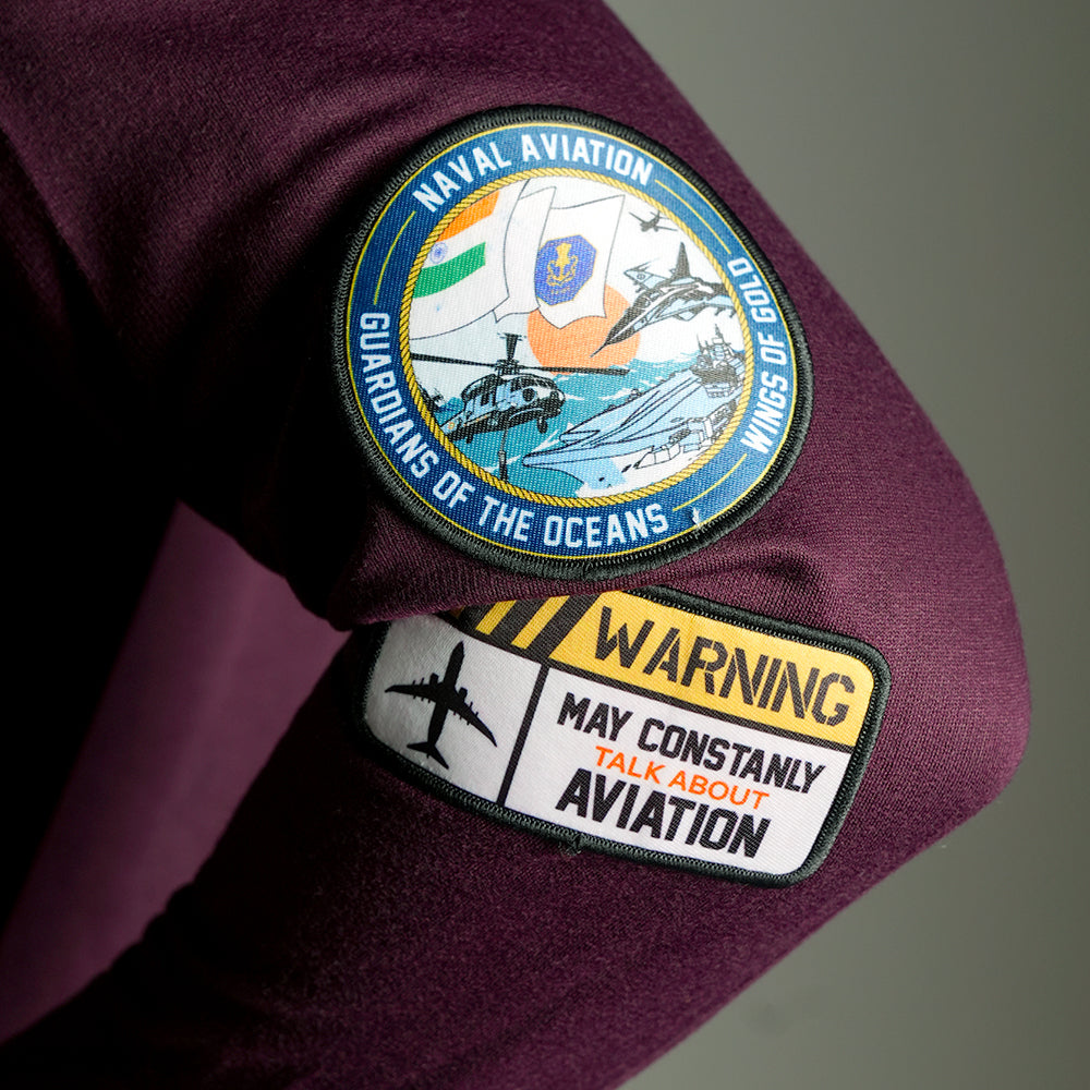 Indian Naval Aviation: Wings of Gold Maroon Oversized Hoodie