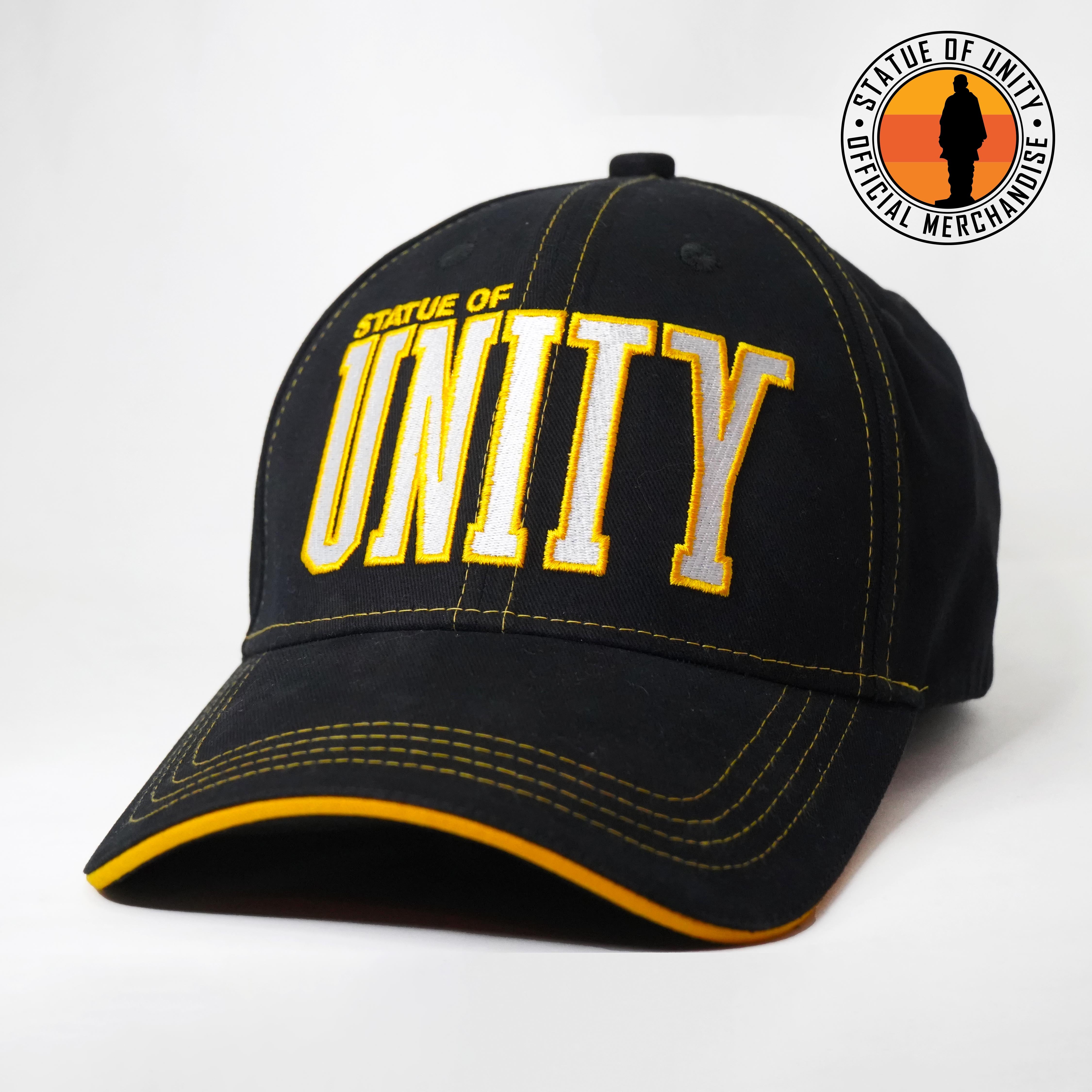 Statue of Unity: Embroidered Black Cap