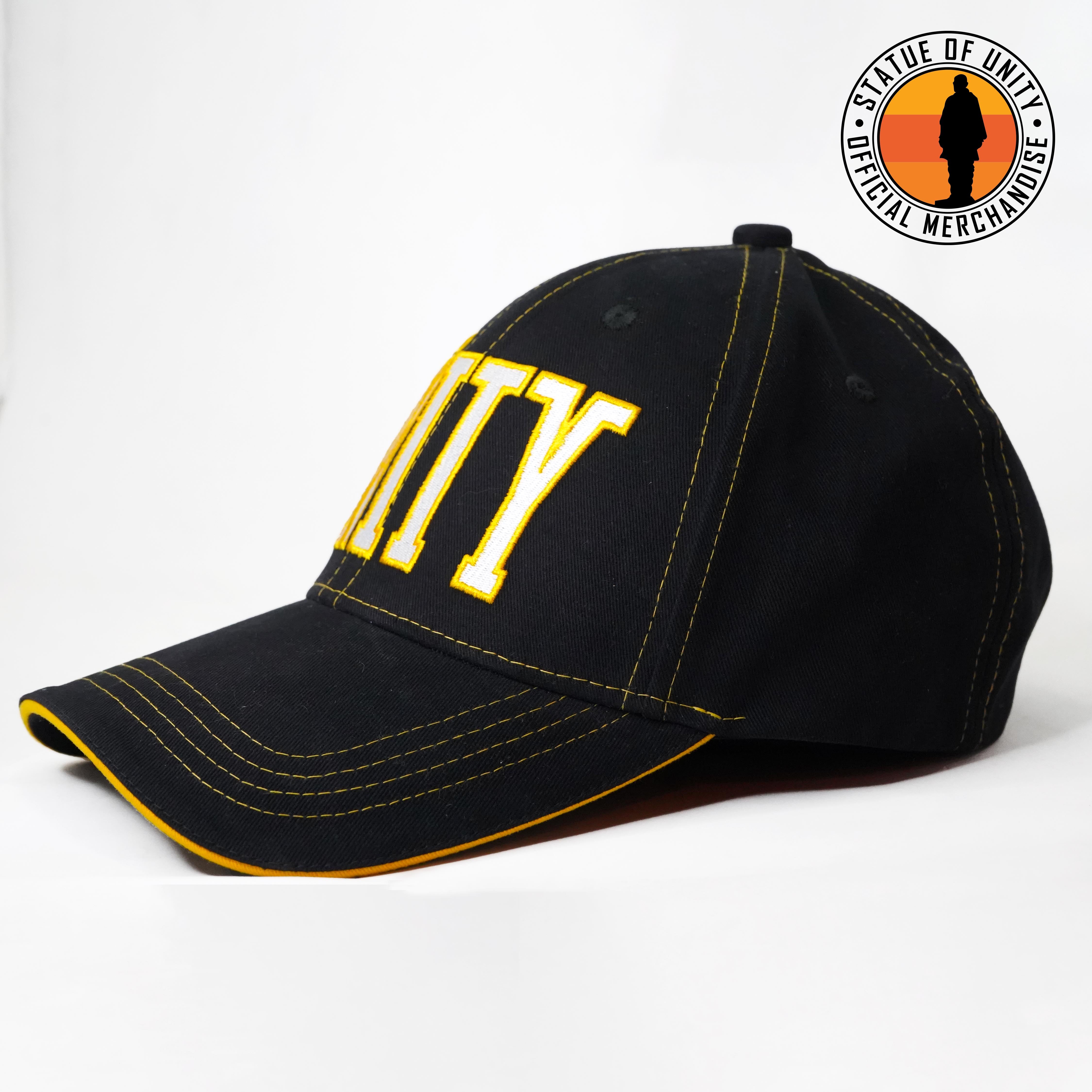 Statue of Unity: Embroidered Black Cap
