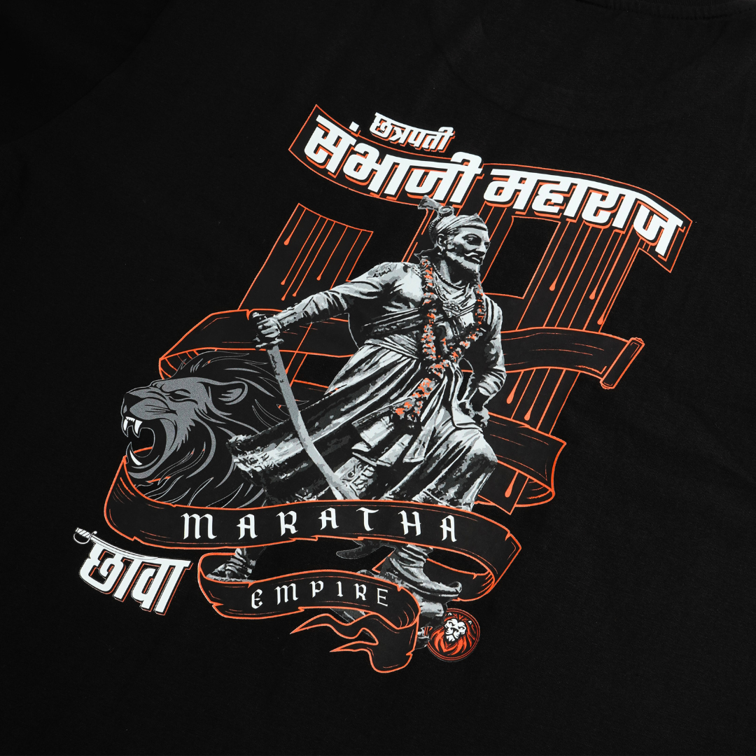 Chhaava: The Pride of the Maratha Empire Black Oversized T-Shirt