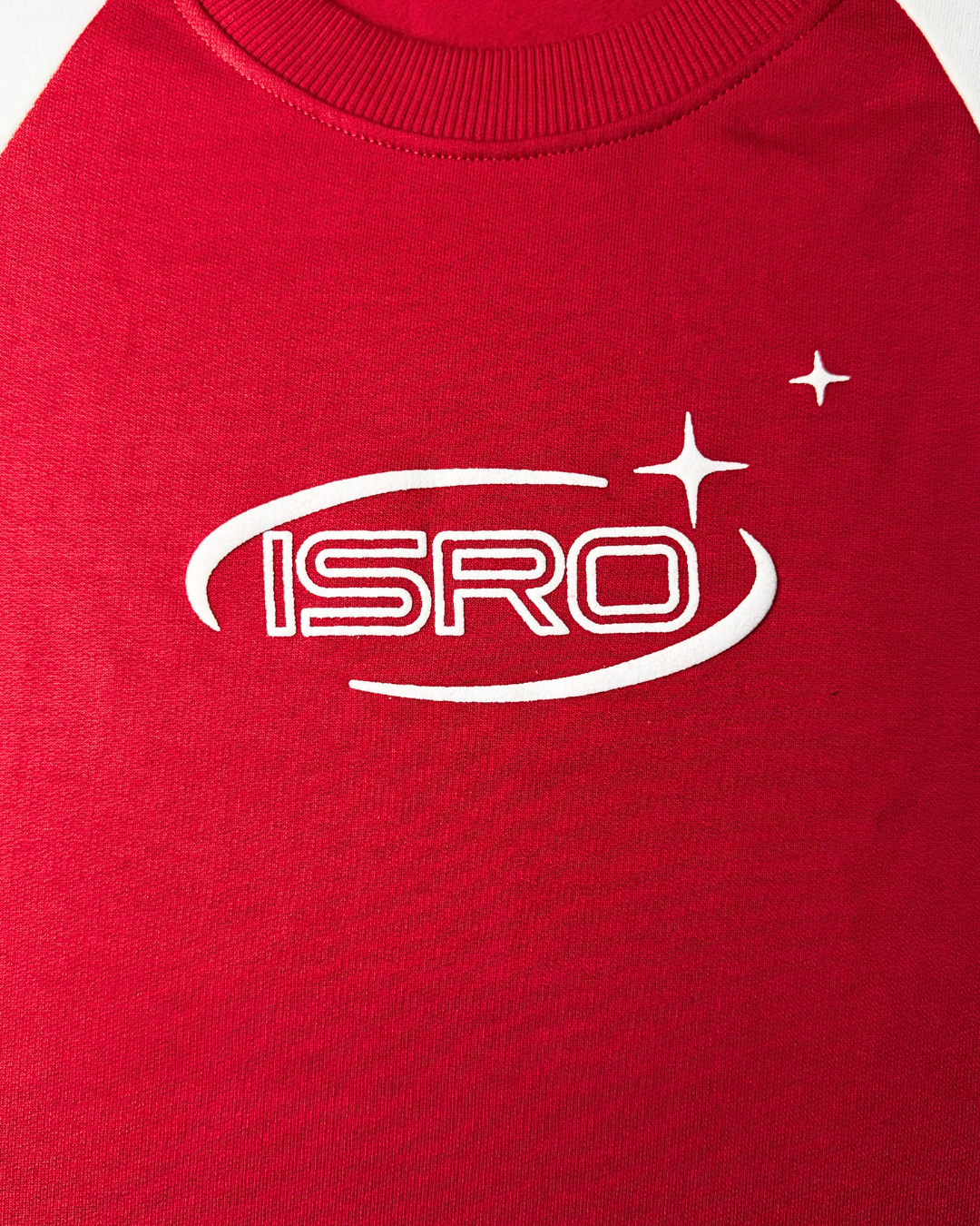 Mission Red: ISRO Red & White Panelled Sweatshirt