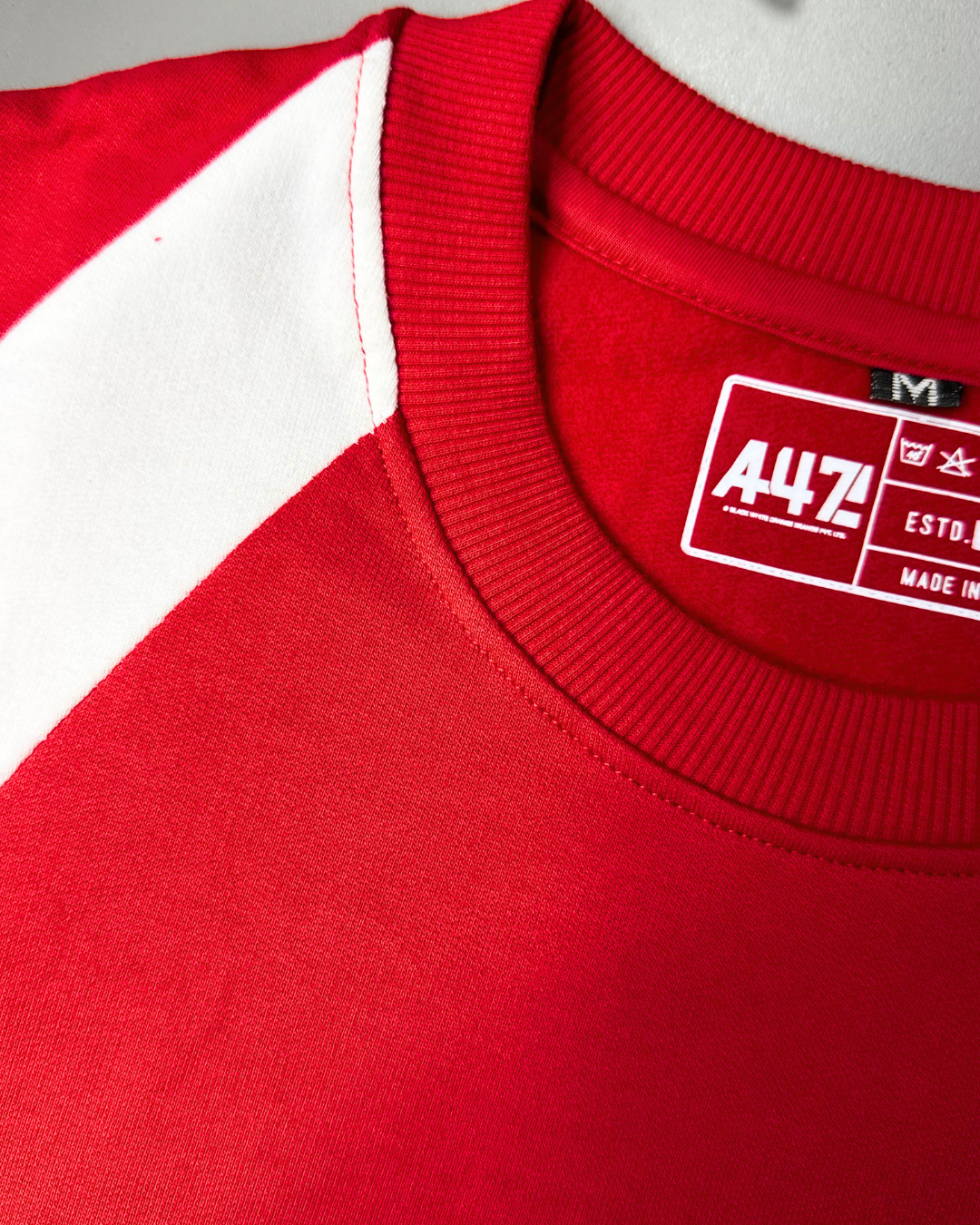 Mission Red: ISRO Red & White Panelled Sweatshirt