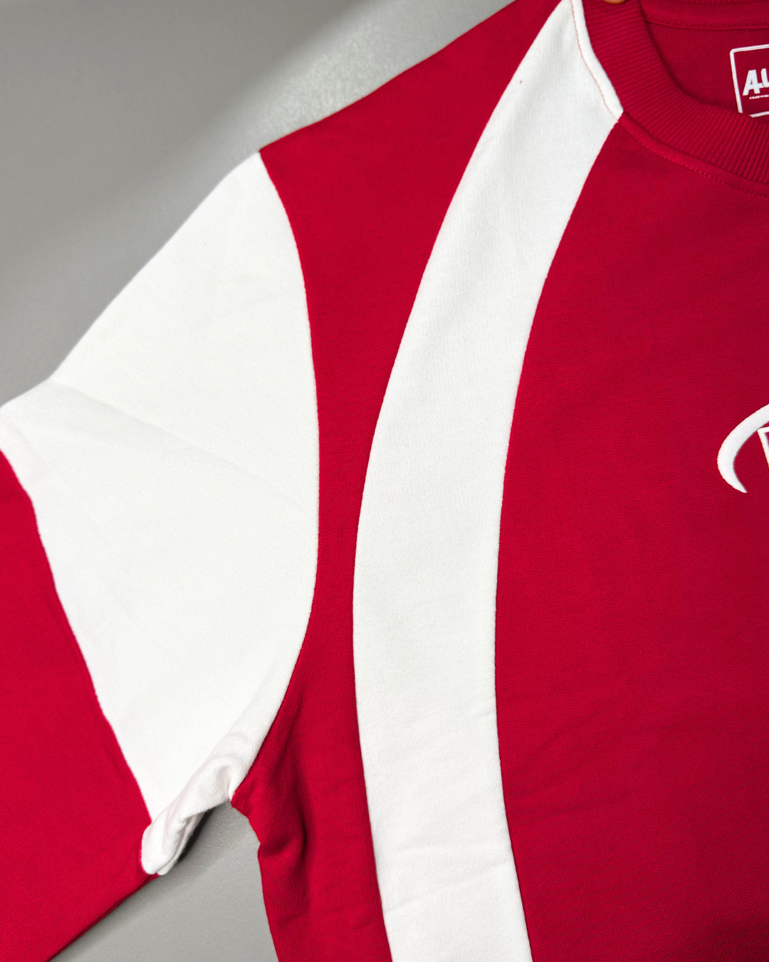Mission Red: ISRO Red & White Panelled Sweatshirt