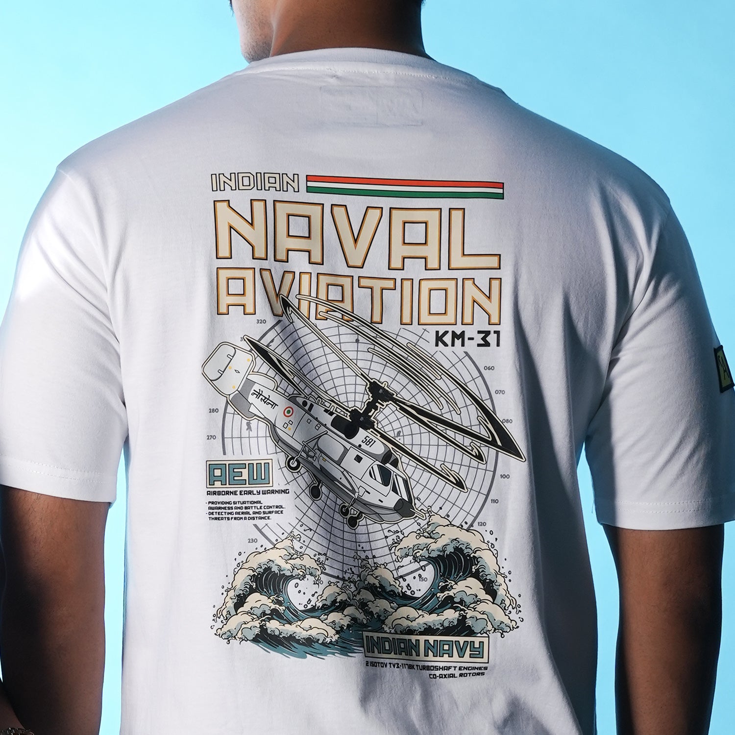 Indian Naval Aviation: KM-31 Naval Recon White Oversized T-Shirt
