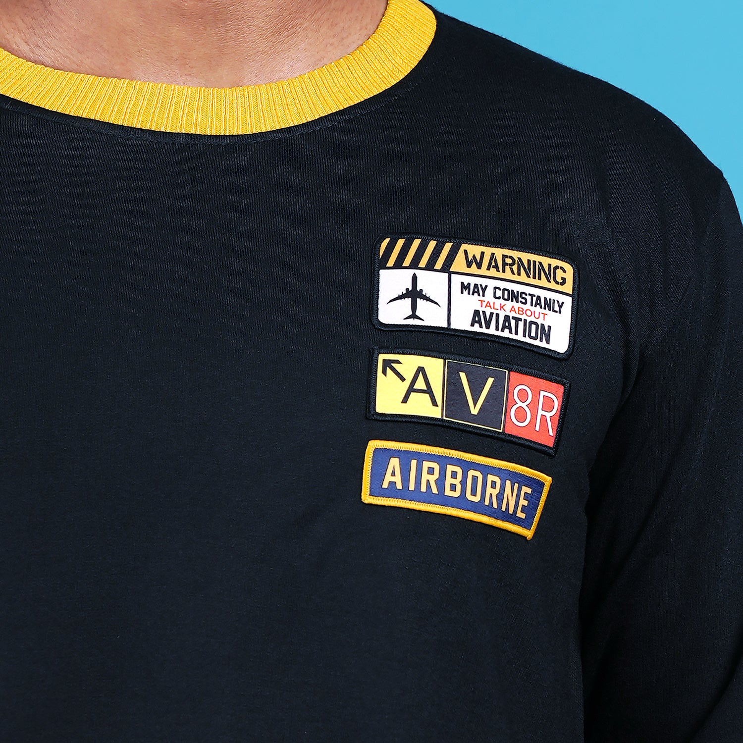 Indian Naval Aviation- Fleet Air Defence Black Oversized Sweatshirt