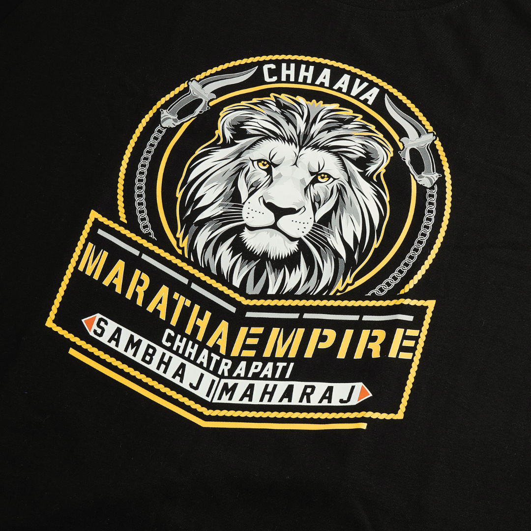 Chhaava: The Mark of a Warrior Black Oversized T-Shirt