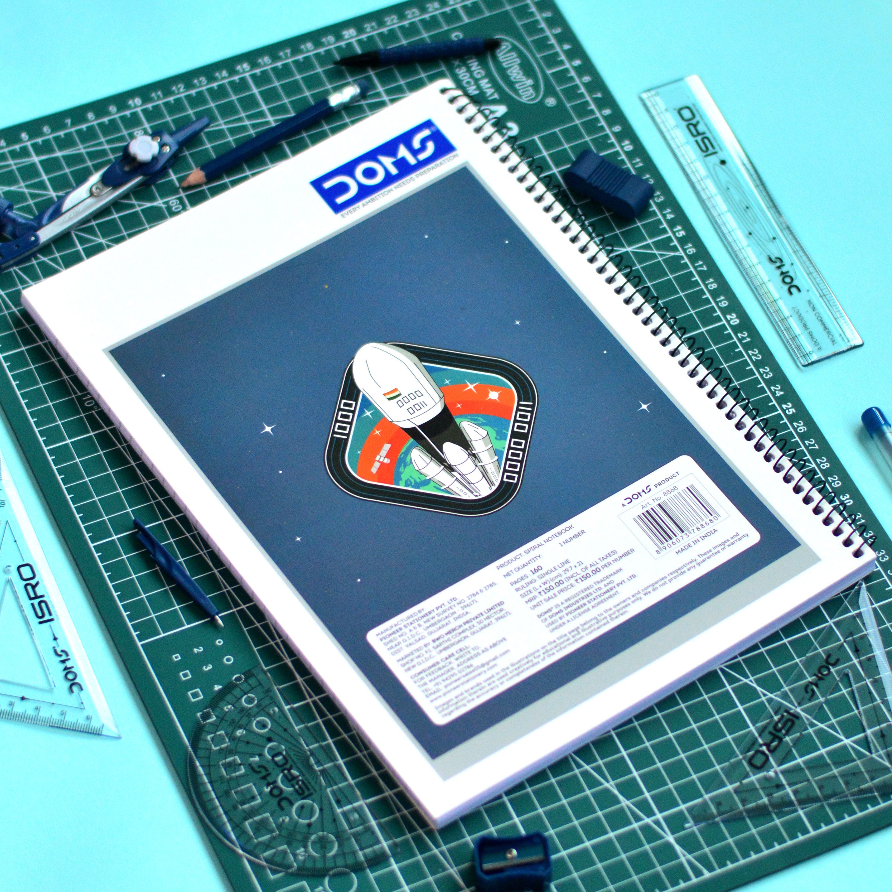 Doms x A47: GSLV MK III Launch Chronicles A4 Size ISRO Notebook