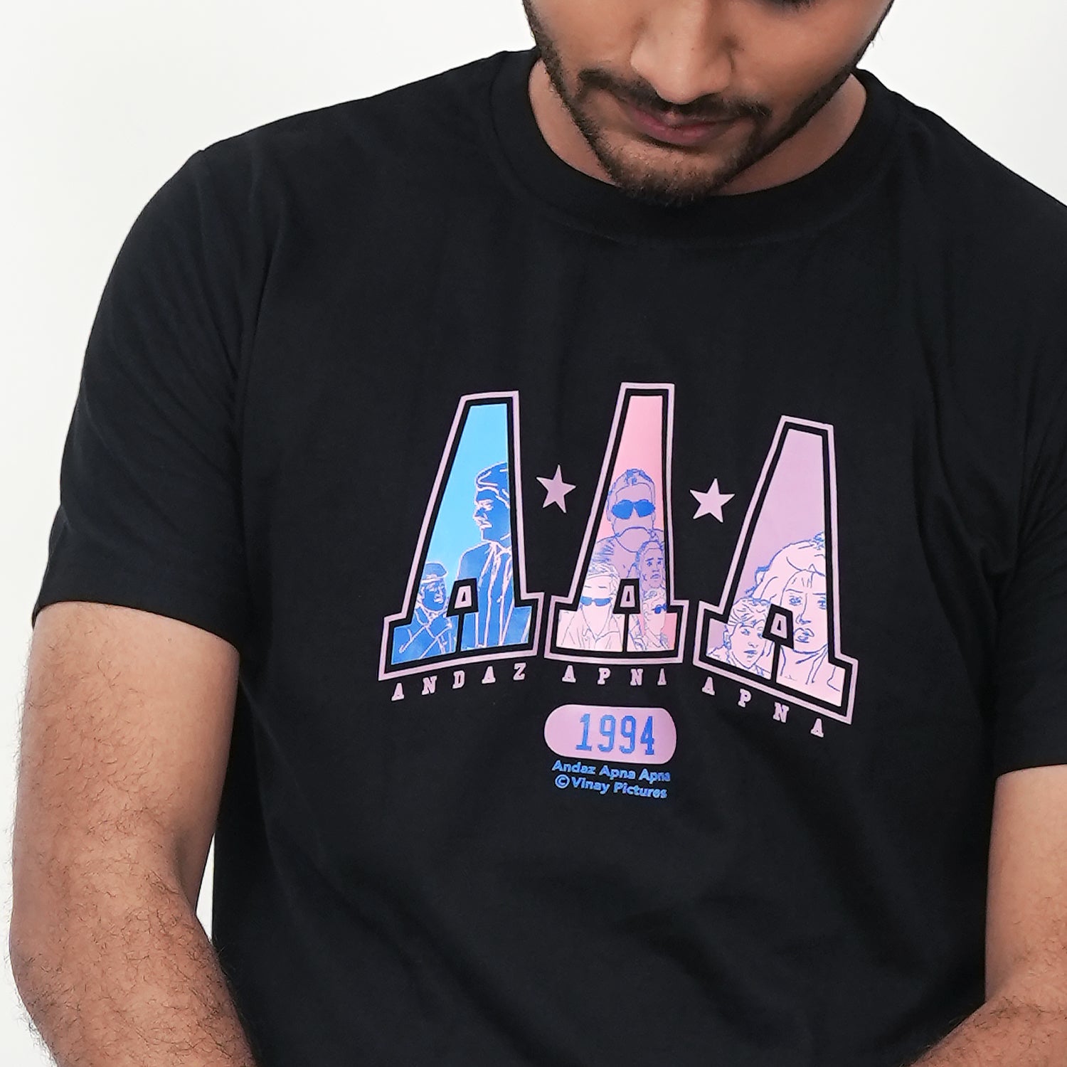 Andaz Apna Apna: The Classic Black T-Shirt