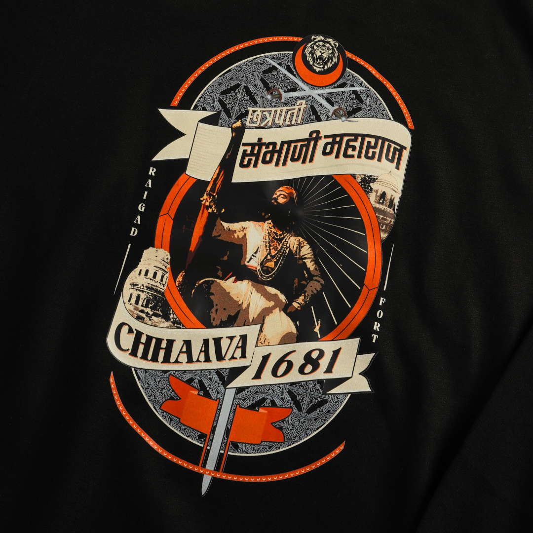 Chhaava: The Legacy of Chhatrapati Sambhaji Maharaj Black Oversized T-Shirt