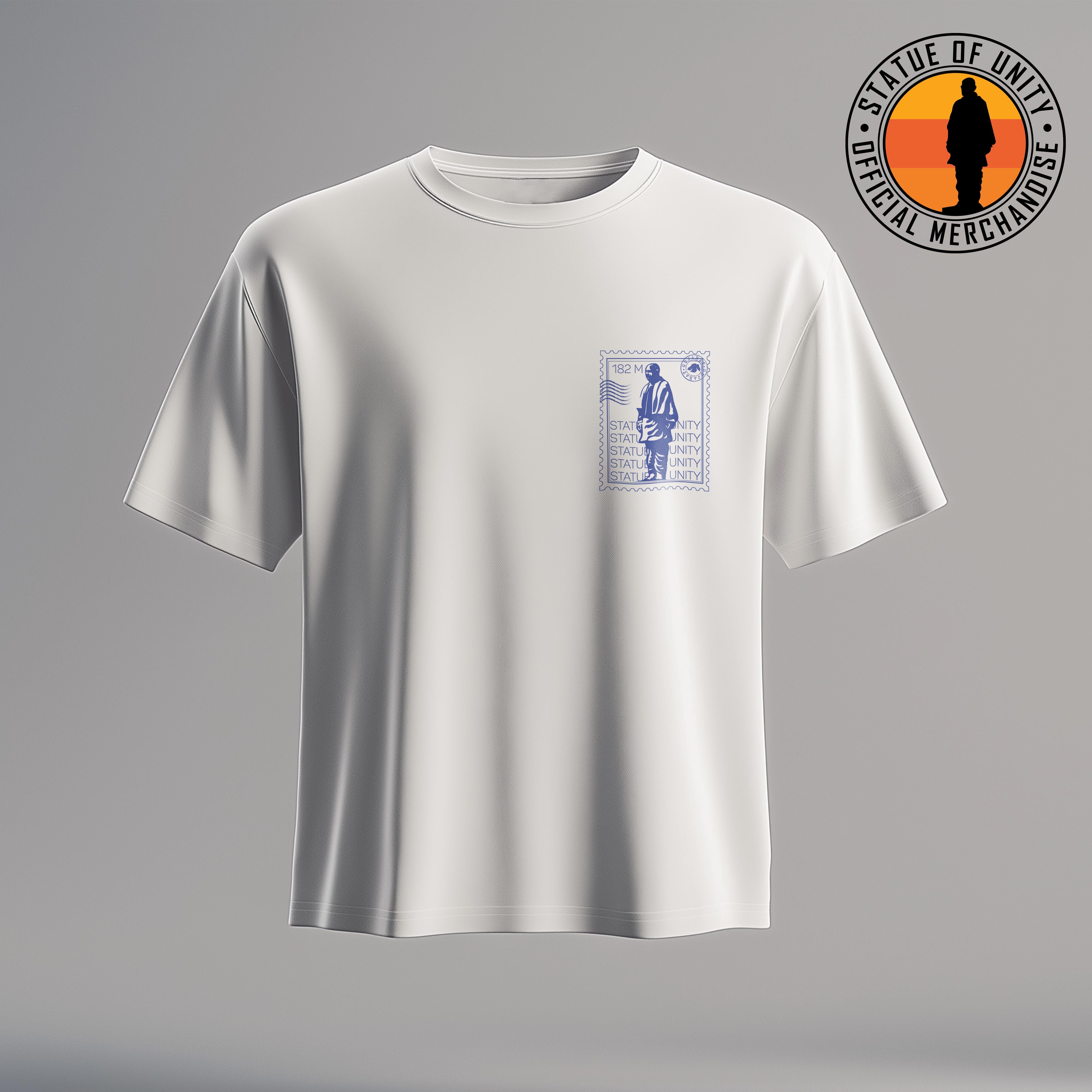 Statue Of Unity: Postcard Style Regular  White T-Shirt