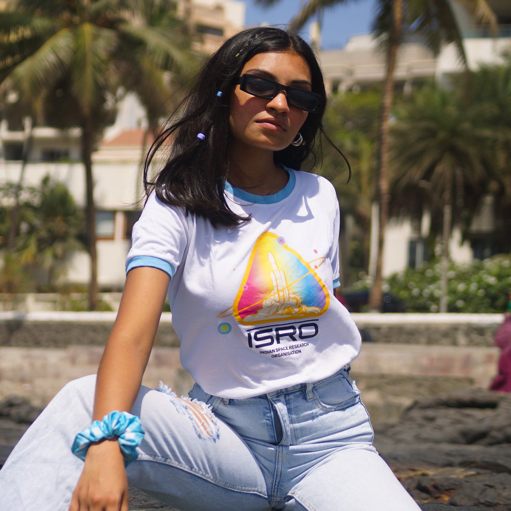 Galactic Odyssey: Women's GSLV MKIII White Tee