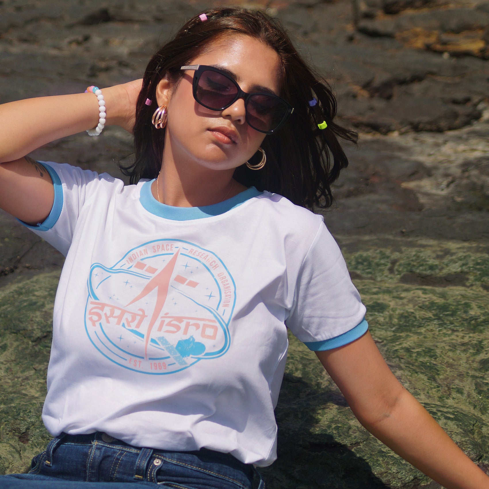 ISRO Shield Classic White T-Shirt