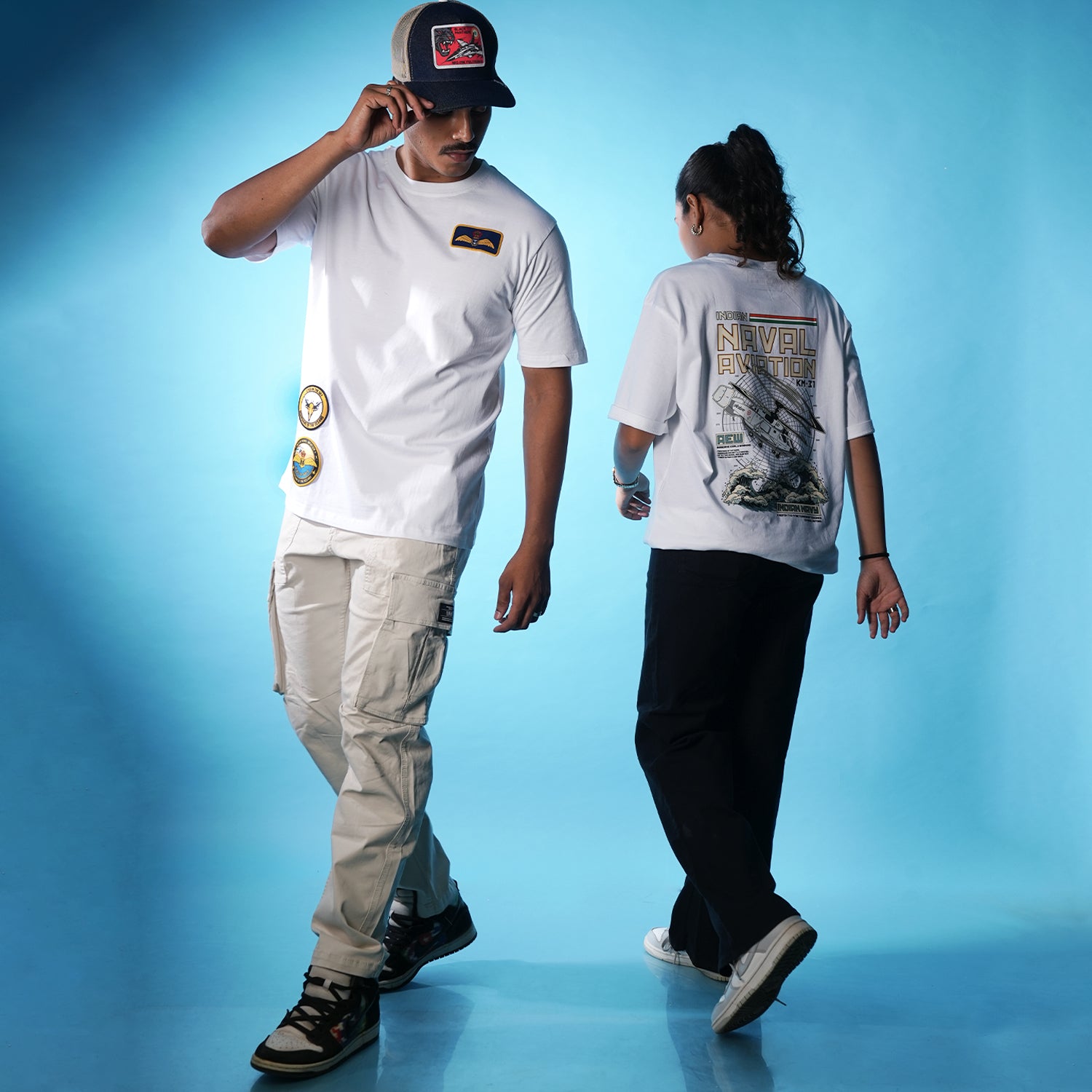 Indian Naval Aviation: KM-31 Naval Recon White Oversized T-Shirt