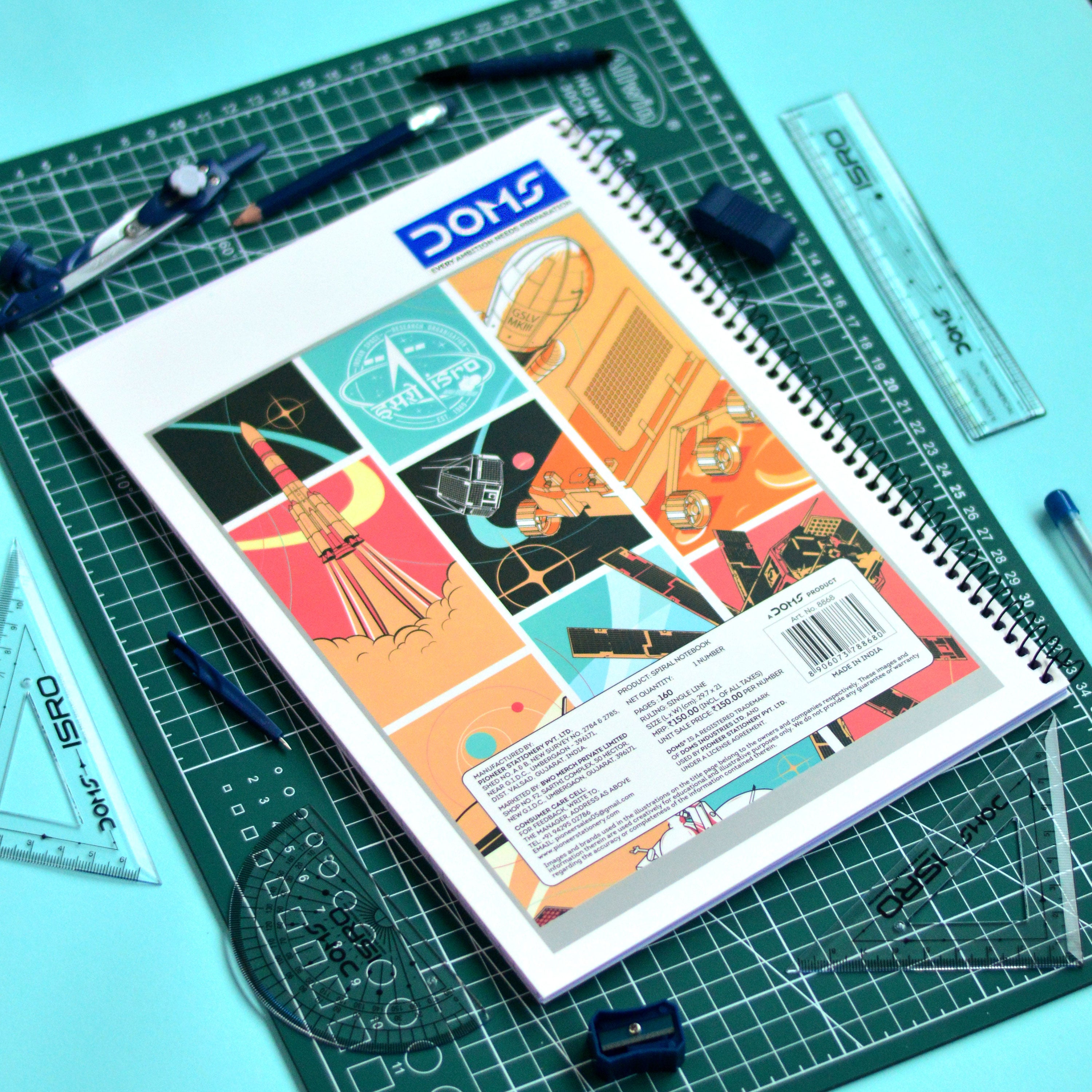 Doms x A47: Evolution of ISRO A4 Size ISRO Notebook