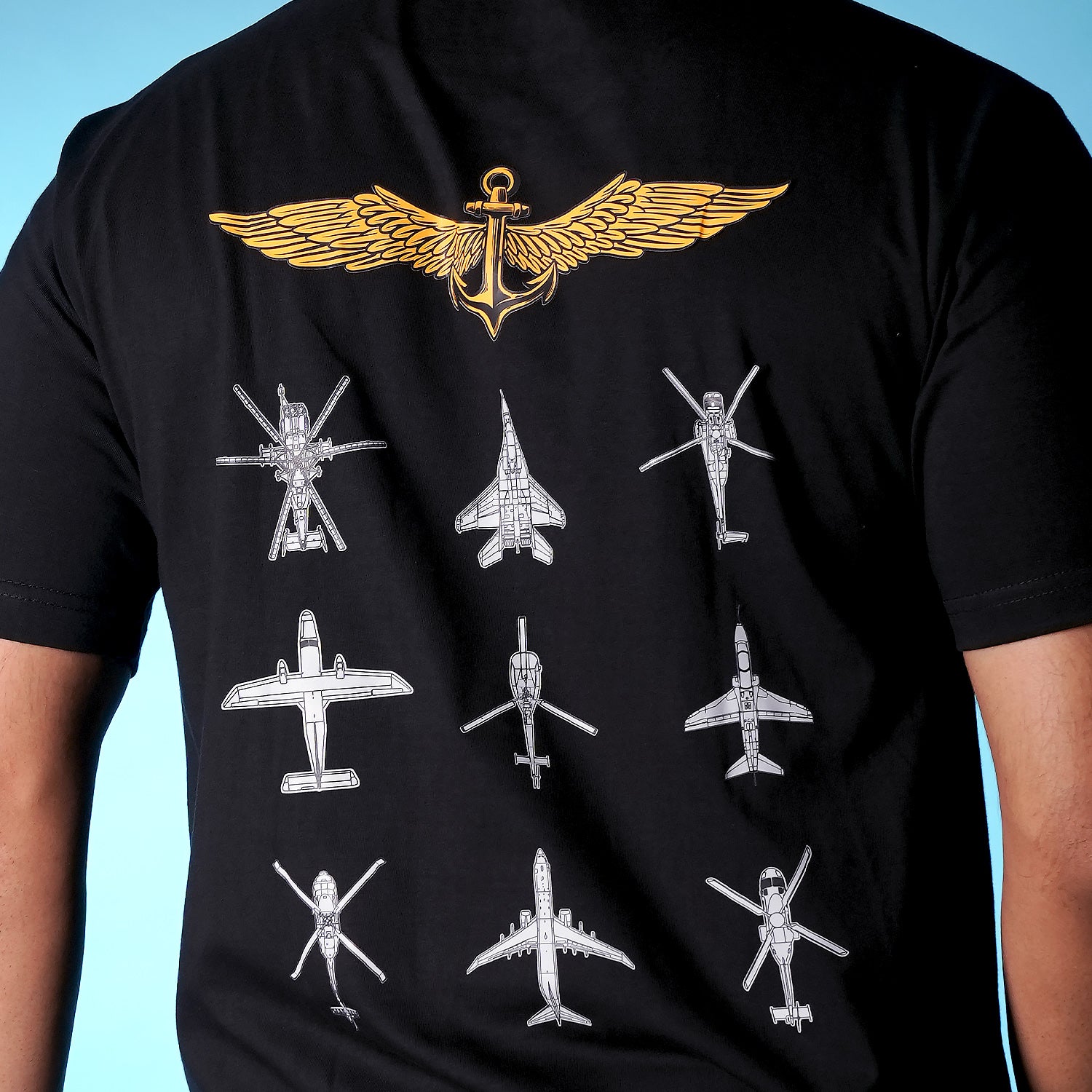 Indian Naval Aviation: Fly Navy Black Oversized Tee