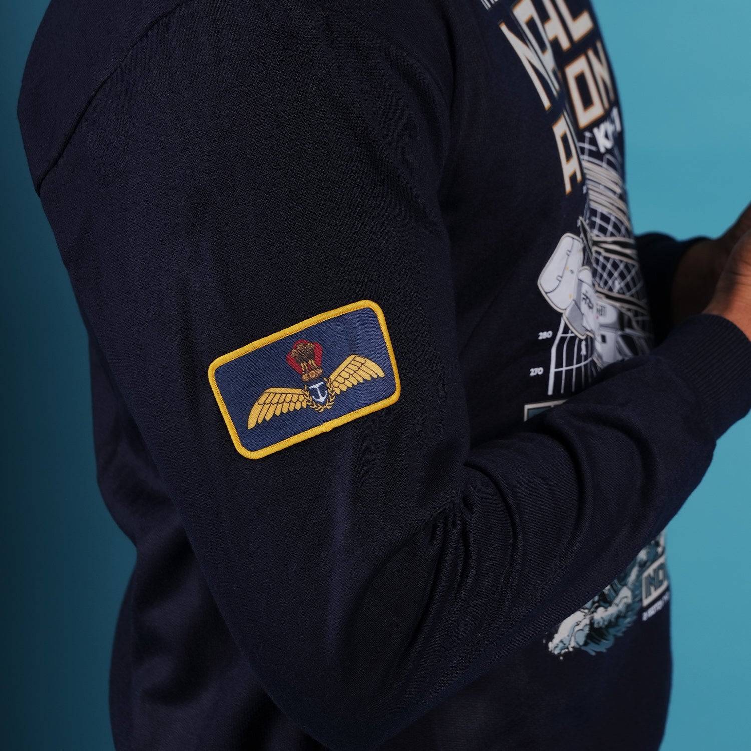 Indian Naval Aviation: KM-31 Naval Recon Navy Blue Oversized Hoodie