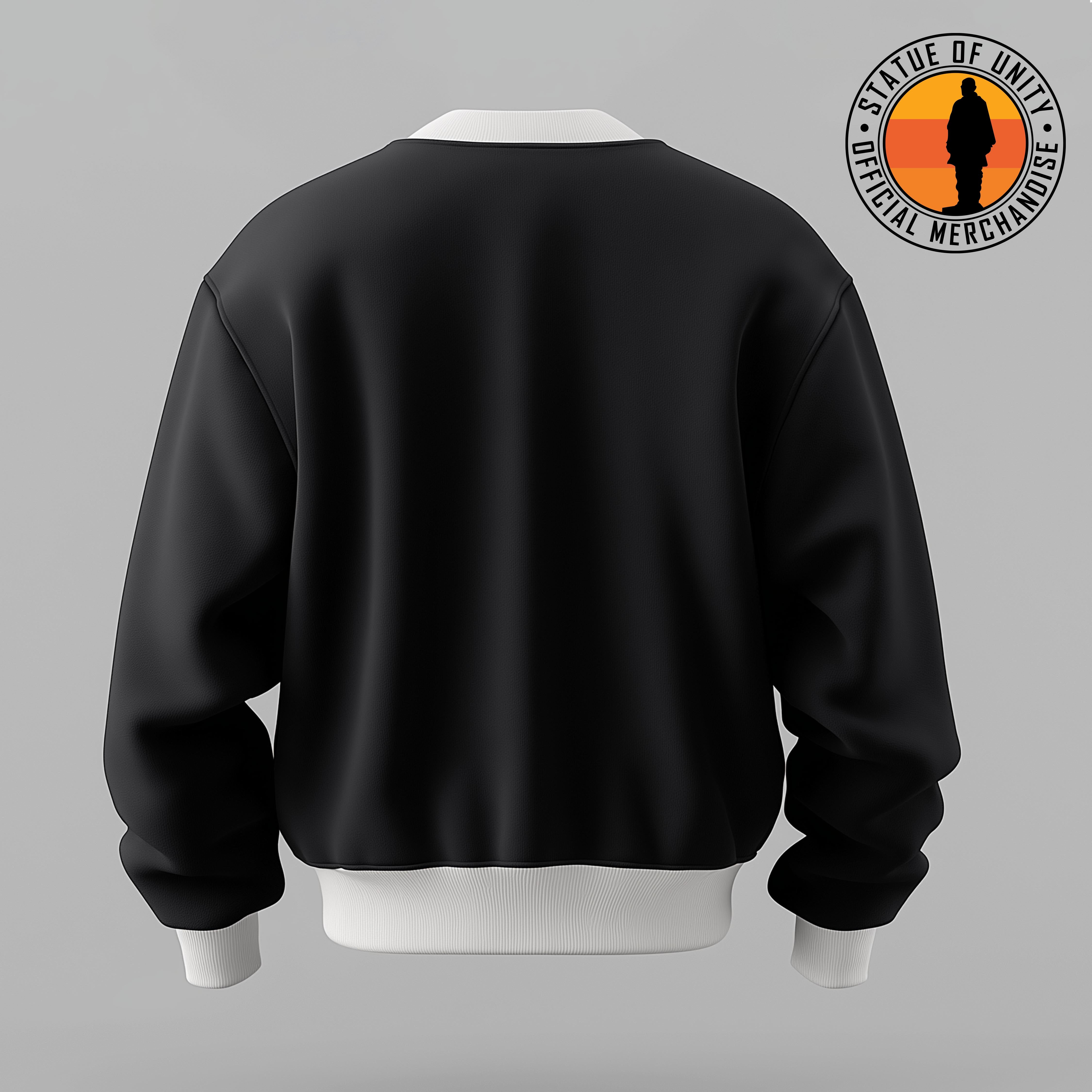 Statue Of Unity: Tribute to Sardar Patel - Black Oversized Sweatshirt