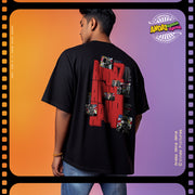 Amar Prem: Andaz Apna Apna Black Oversized T-Shirt