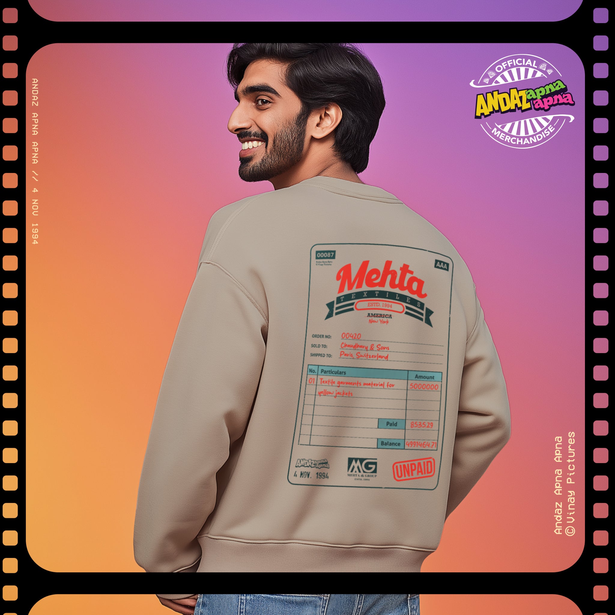Andaz Apna Apna: Mehta Textiles Oversized Sweatshirt