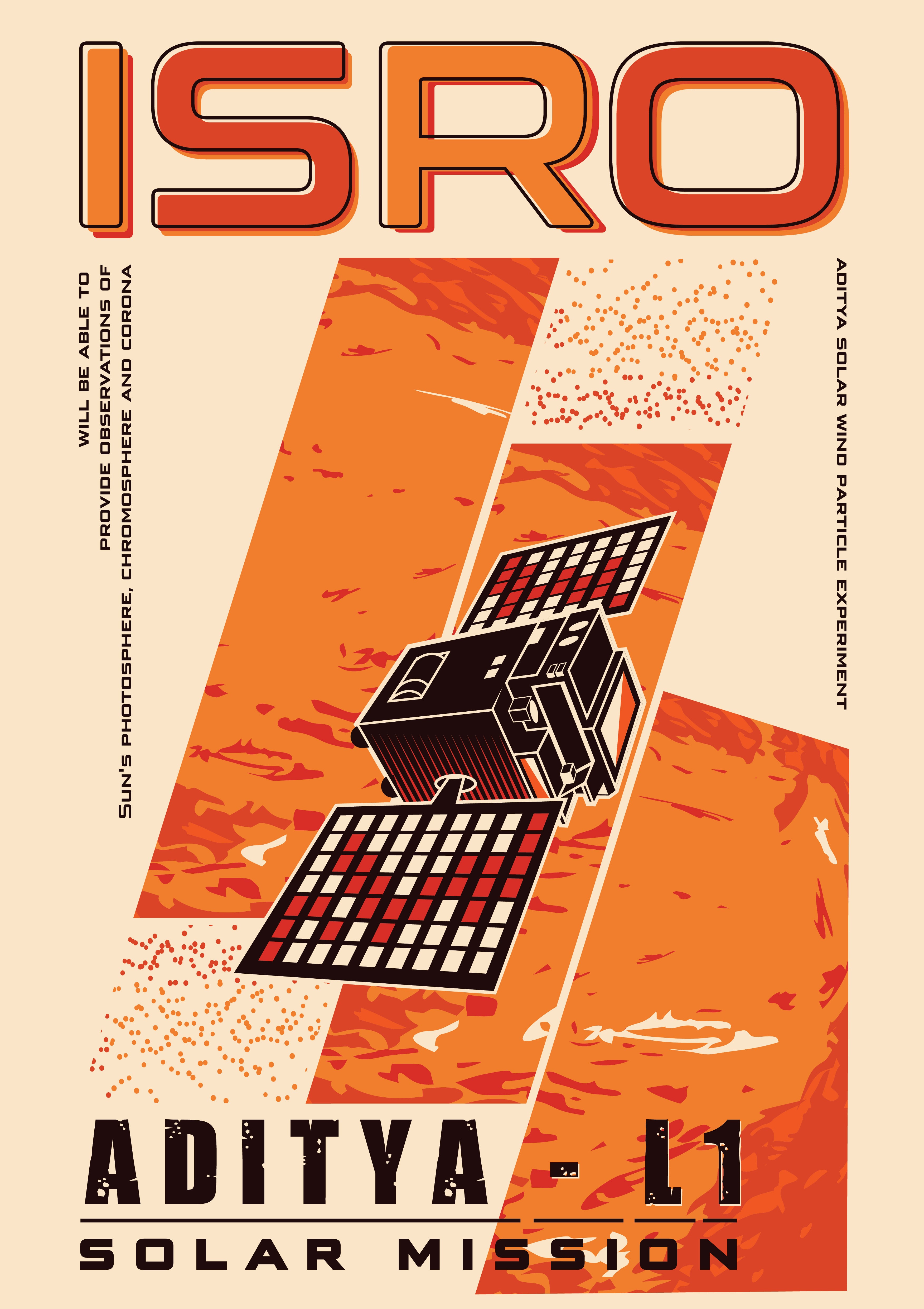 ISRO Aditya L1 Oversized Cream T-Shirt