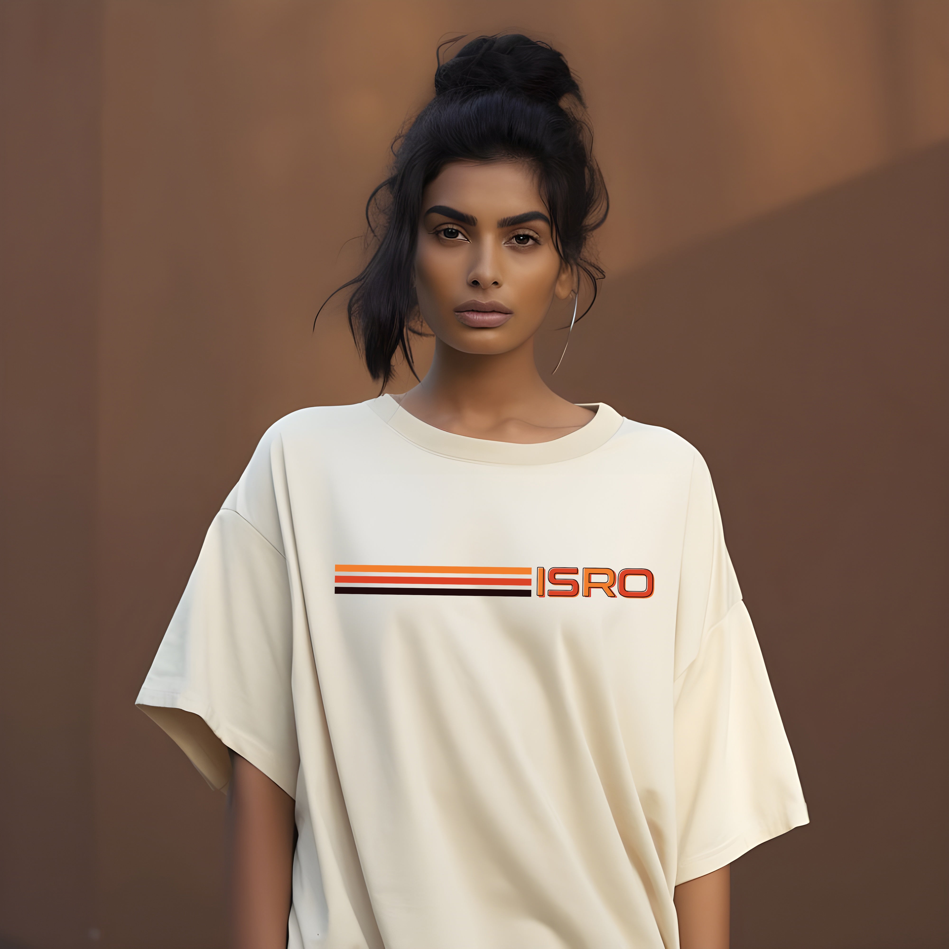 ISRO Aditya L1 Oversized Cream T-Shirt