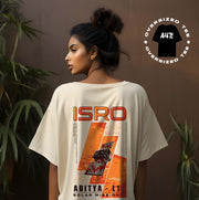 ISRO Aditya L1 Oversized Cream T-Shirt