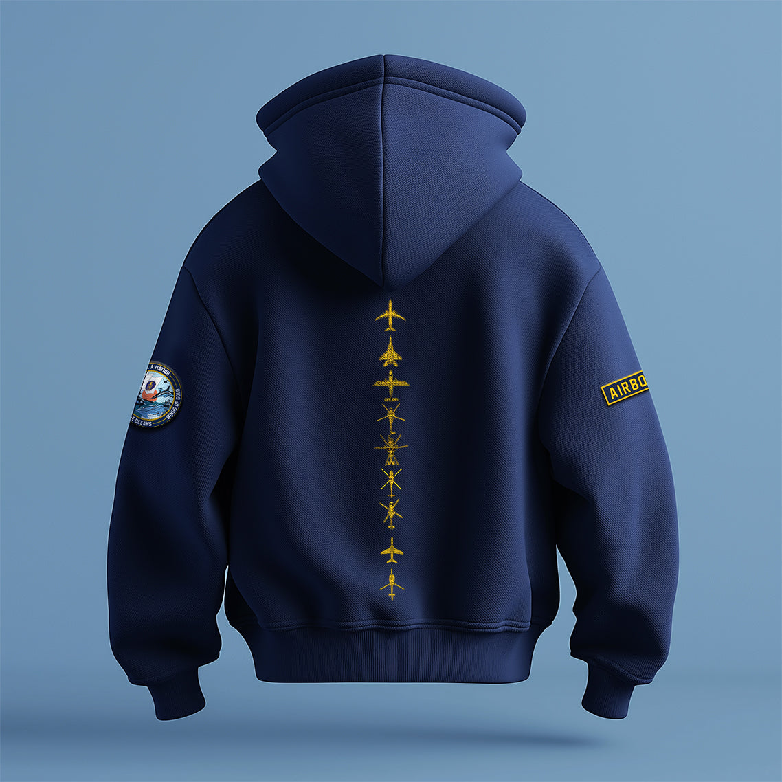 Indian Naval Aviation: Wings of Gold Navy Blue Oversized Hoodie