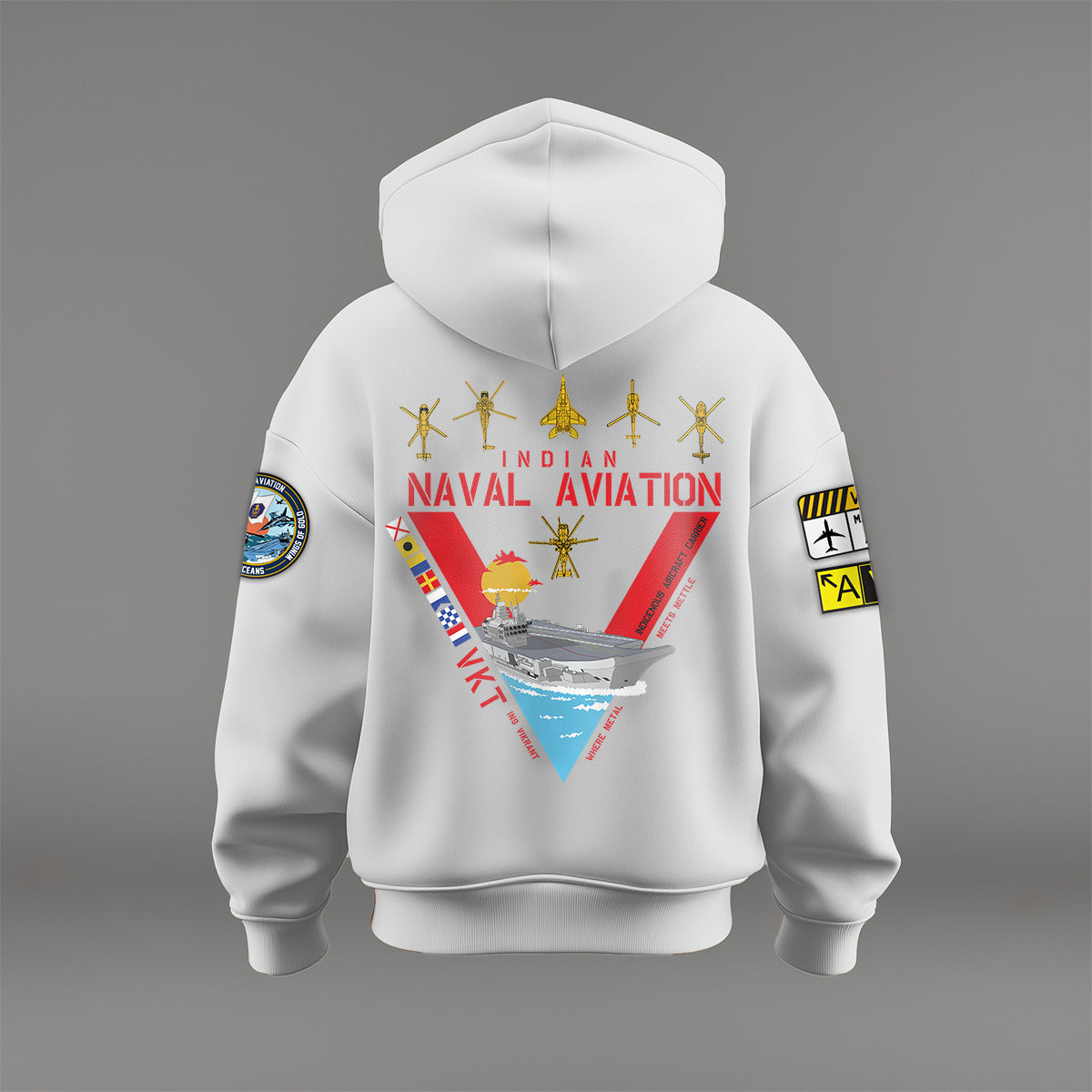 Indian Naval Aviation - INS Vikrant White Hoodie