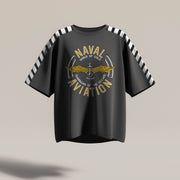 Indian Naval Aviation: Wings of Gold Grey Oversized T-Shirt