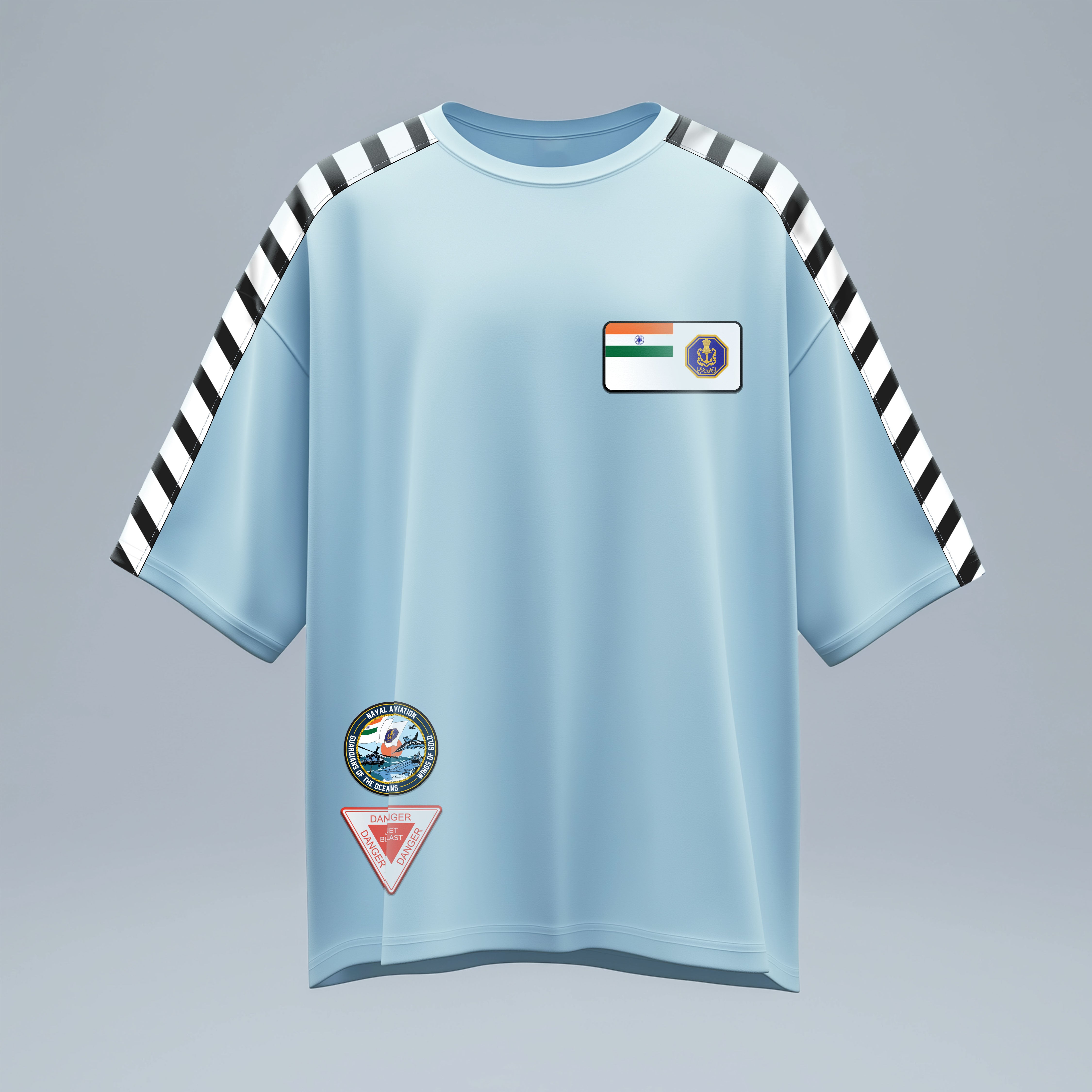 Indian Naval Aviation: Anti-Submarine Warfare Blue Oversized T-Shirt