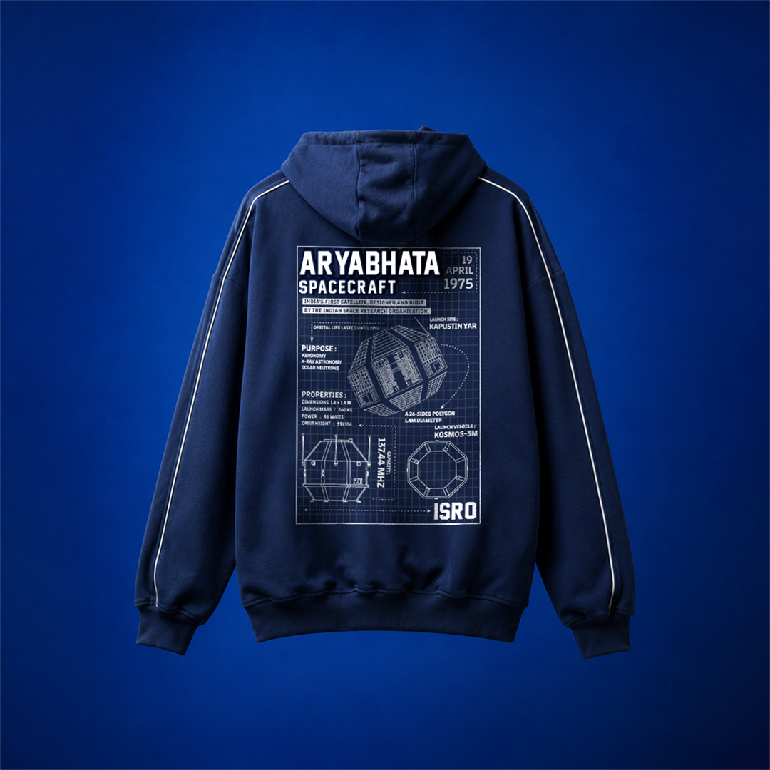 Official ISRO Aryabhata Relaxed Fit Hoodie