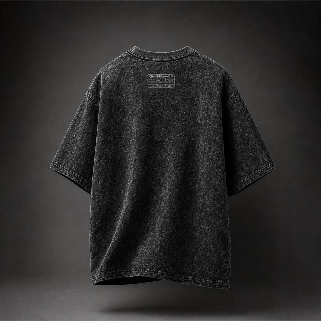 Official ISRO Chandrayaan-3 Acid Wash Tee