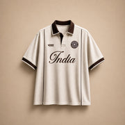 Cheer for India: The Official Beige Polo T-Shirt
