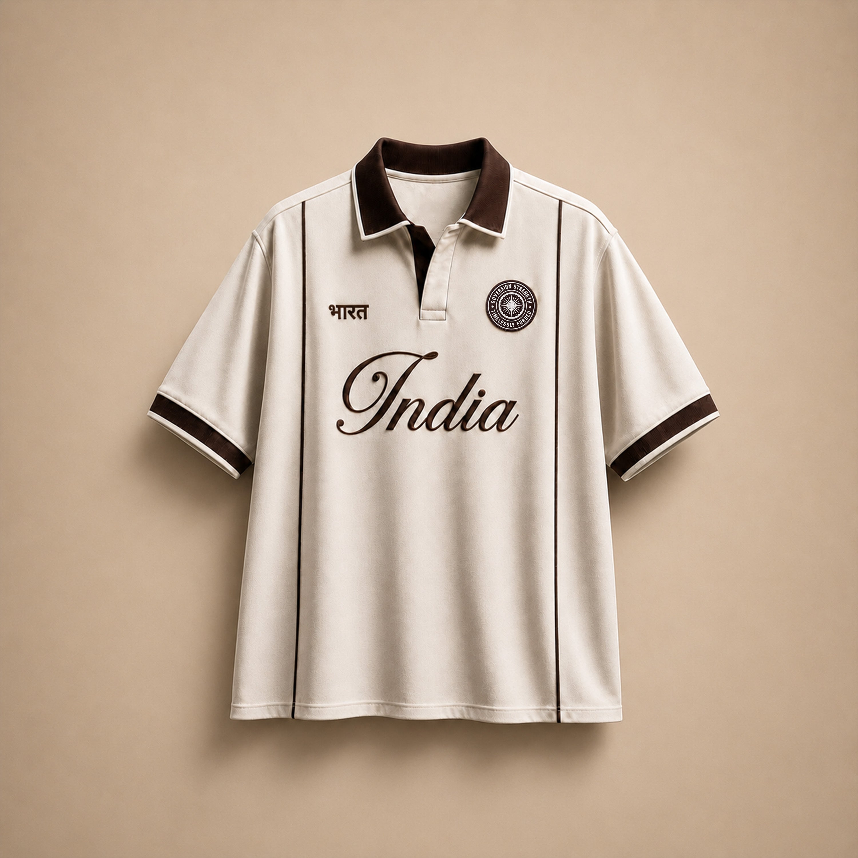 Cheer for India: The Official Beige Polo T-Shirt