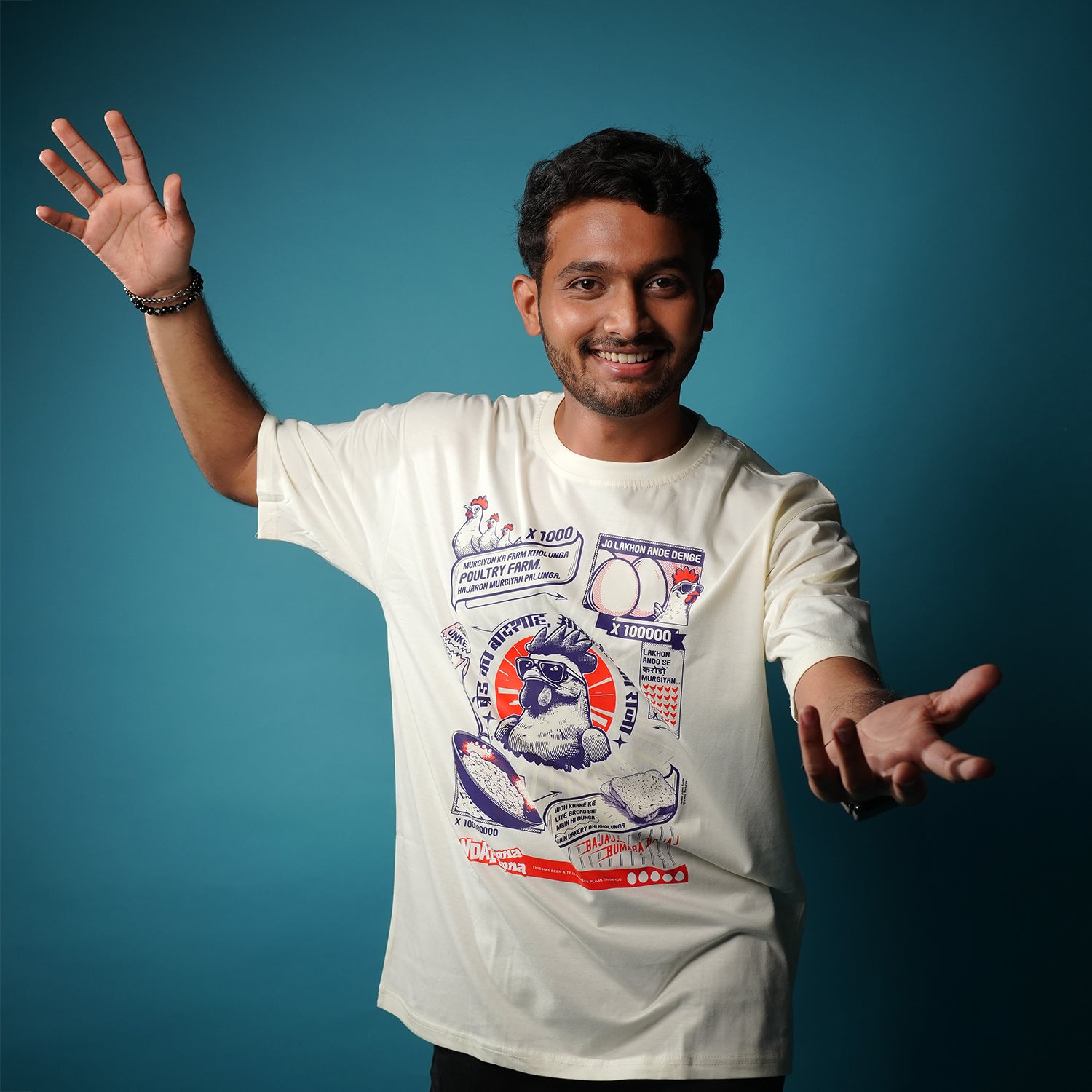 Andaz Apna Apna: Teja’s Poultry Farm Oversized T-Shirt