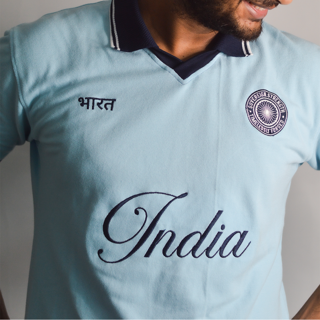 The Classic INDIA Sky Blue Polo T-Shirt
