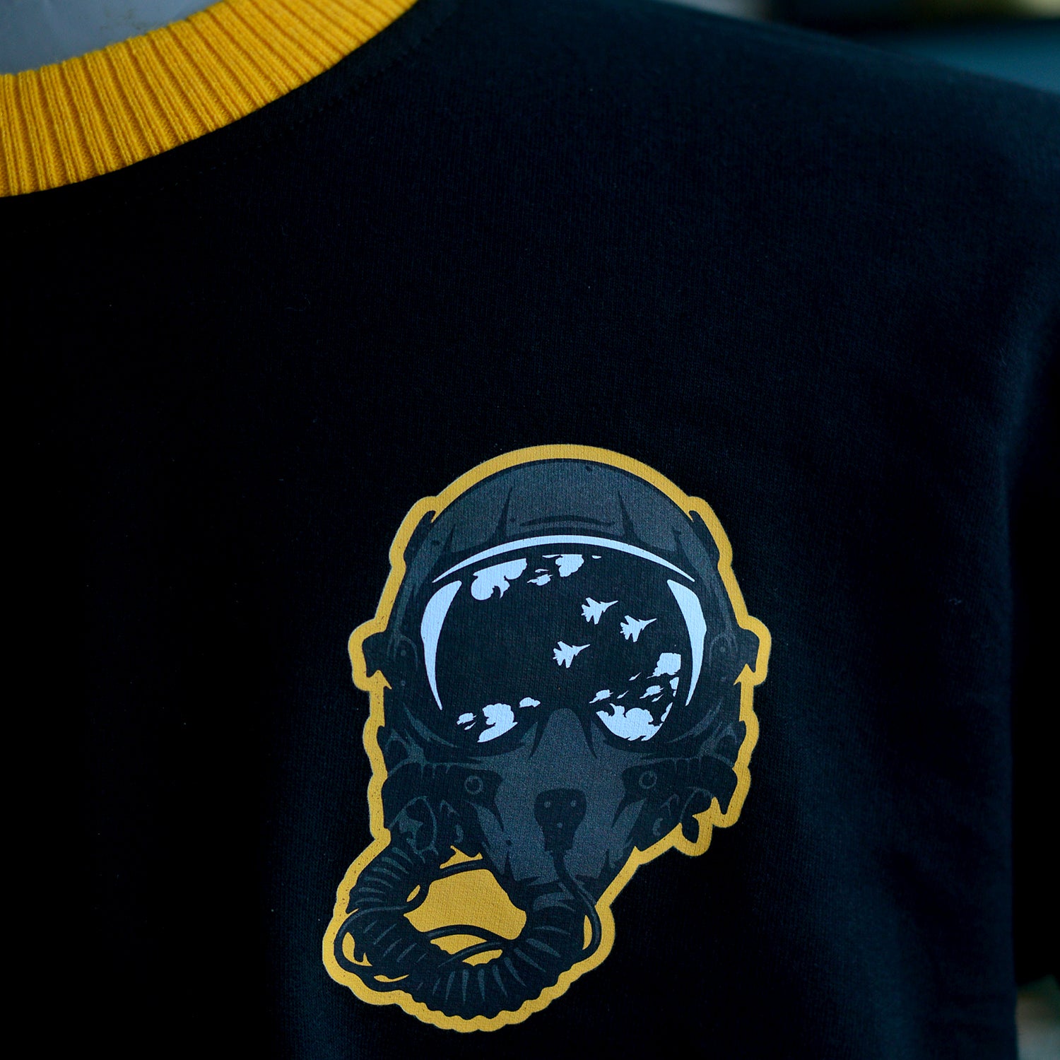 Black & Mustard Combat Fighter Oversized Sweatshirt