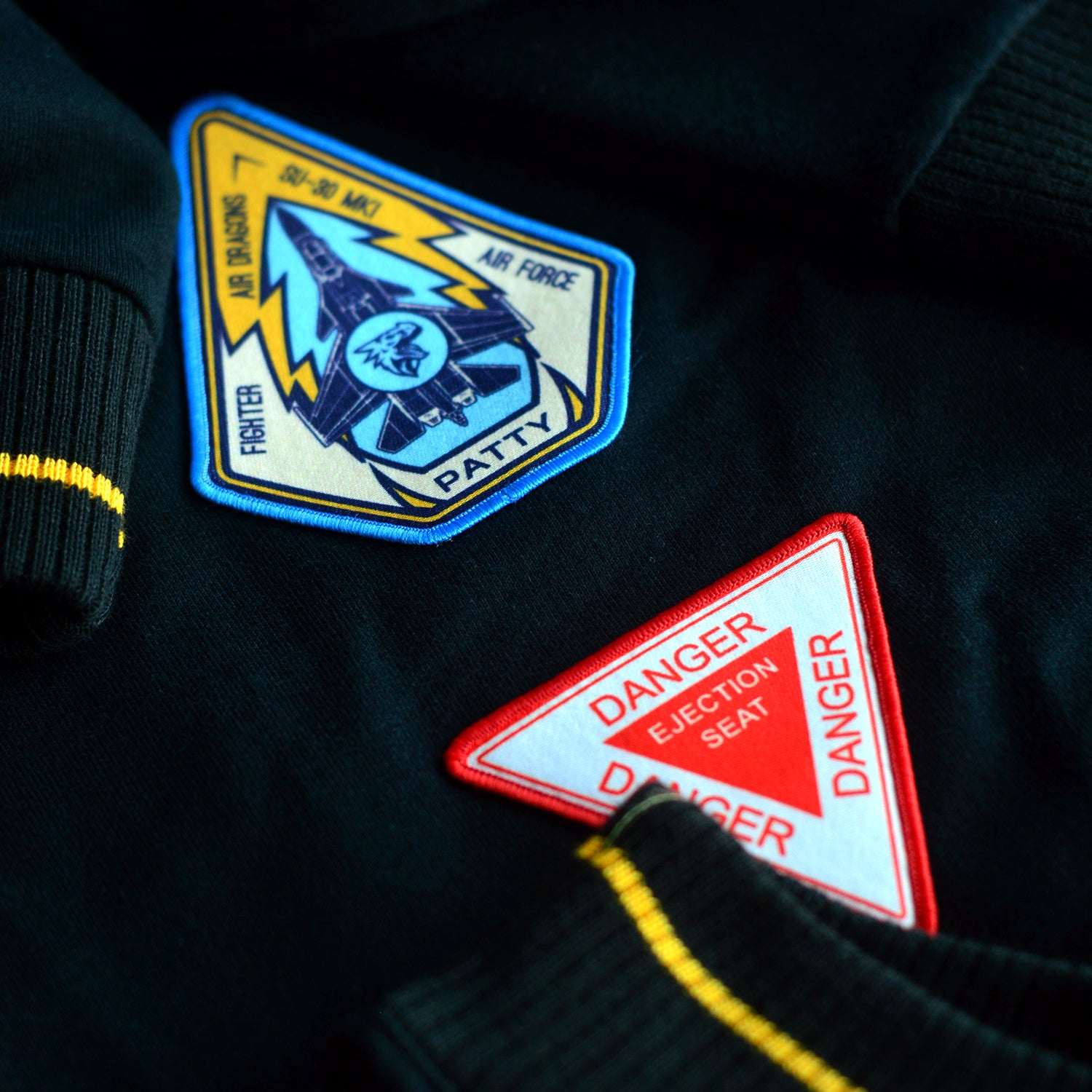 Black & Mustard Combat Fighter Oversized Sweatshirt