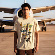 'Wings of Yesteryears' Beige Oversized Unisex Tee