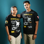 Indian Naval Aviation- Fleet Air Defence Black Oversized T-Shirt