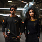 Black & Mustard Combat Fighter Oversized Sweatshirt