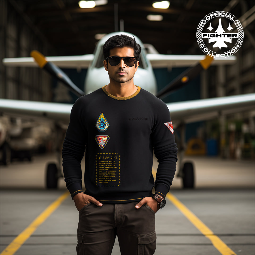 Fighter: Black and Mustard Blaze Maverick Oversized Sweatshirt