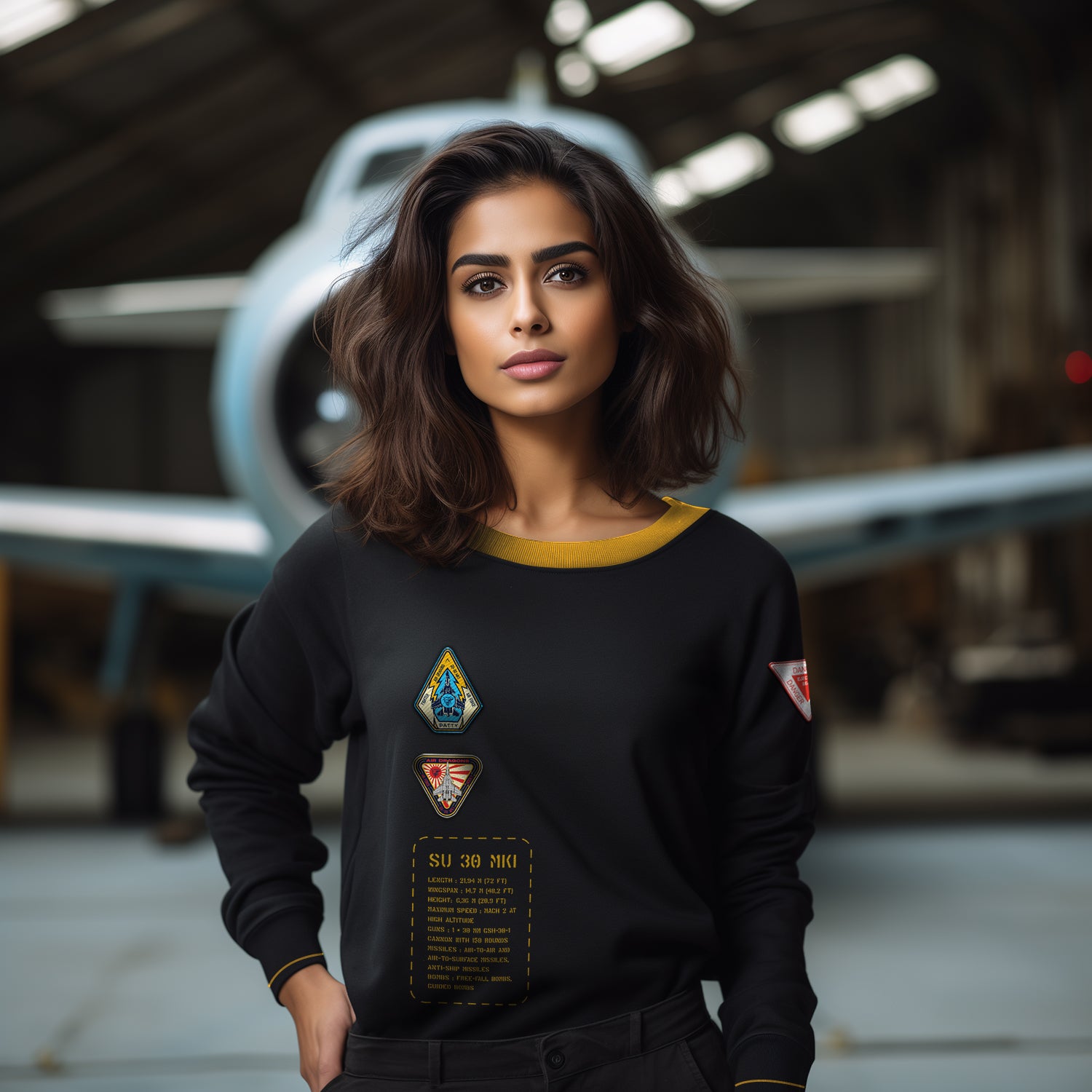 Fighter: Black and Mustard Blaze Maverick Oversized Sweatshirt