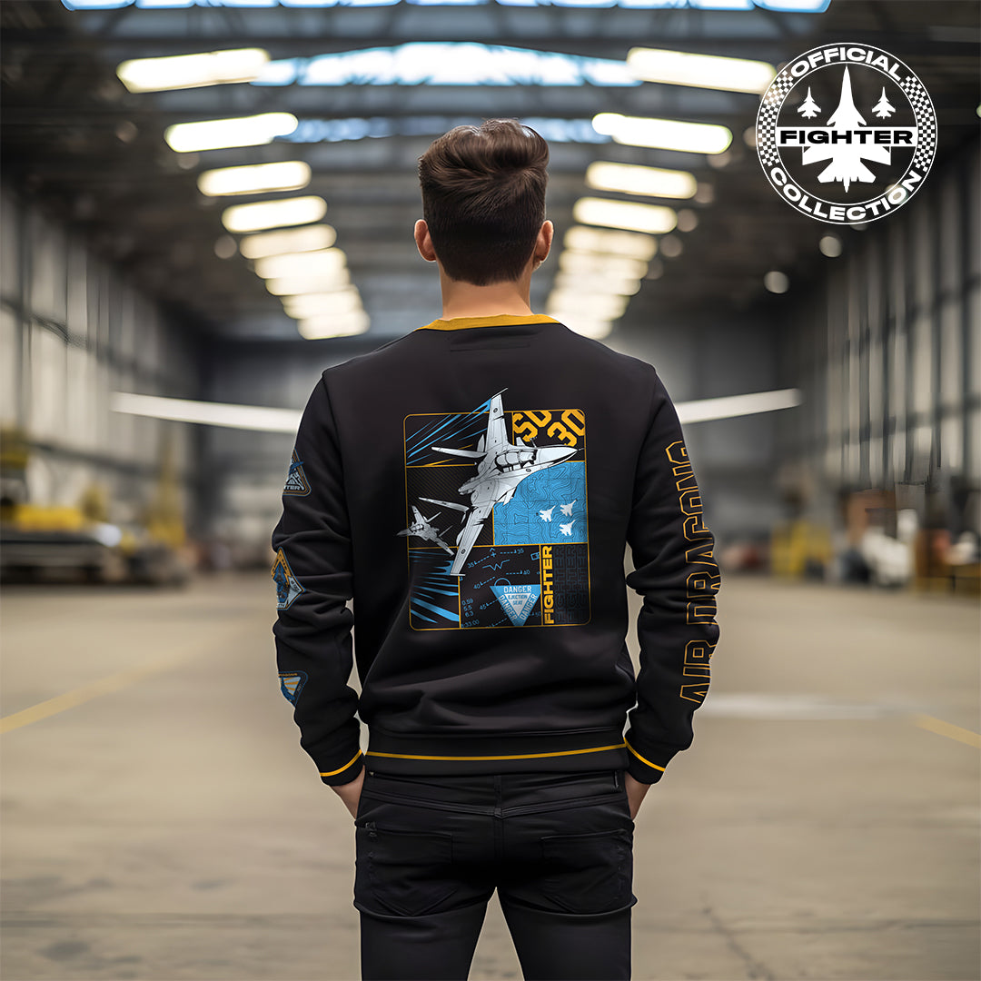 Fighter: Sky Dominator Black Oversized Sweatshirt