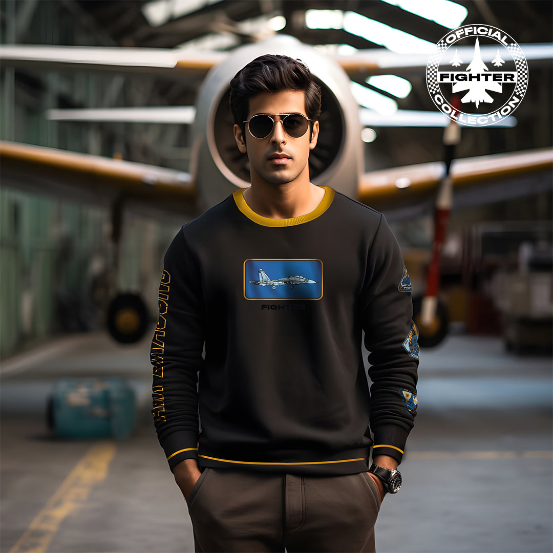 Fighter: Sky Dominator Black Oversized Sweatshirt