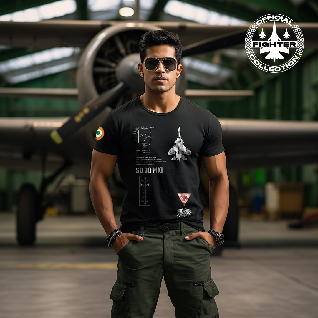 Fighter: Black SU-30 Glory Edition Regular Fit T-Shirt