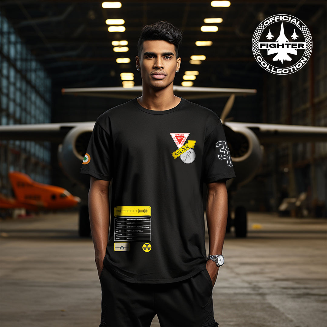 Black Danger & Rescue Oversized Fighter T-Shirt