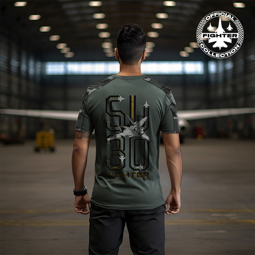 Fighter: Grey Camouflage SU-30 T-Shirt: Minni Edition